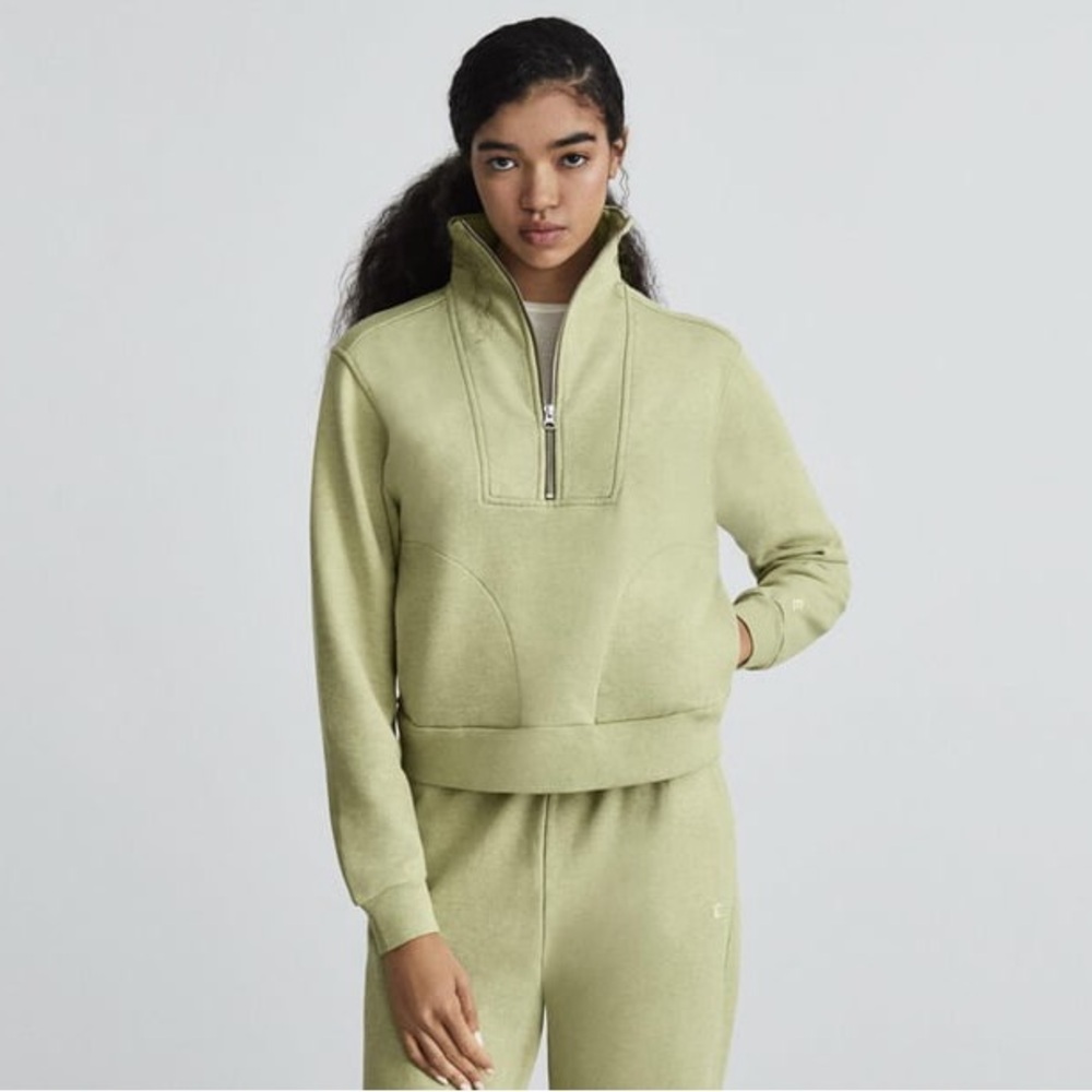 Everlane Heathered Pear Quarter Zip 🍐